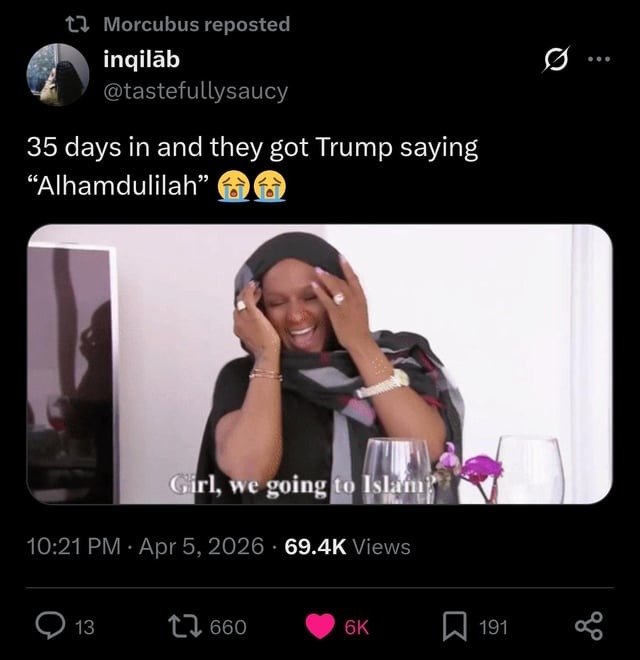 Dafaq? Trump's praising allah now? Man's off his rocker. Even if it's a joke, no bible-believing Christian would do this - meme